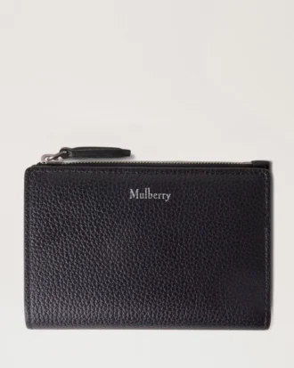 Continental Bifold Zipp-Brieftasche Schwarz Small Classic Grain