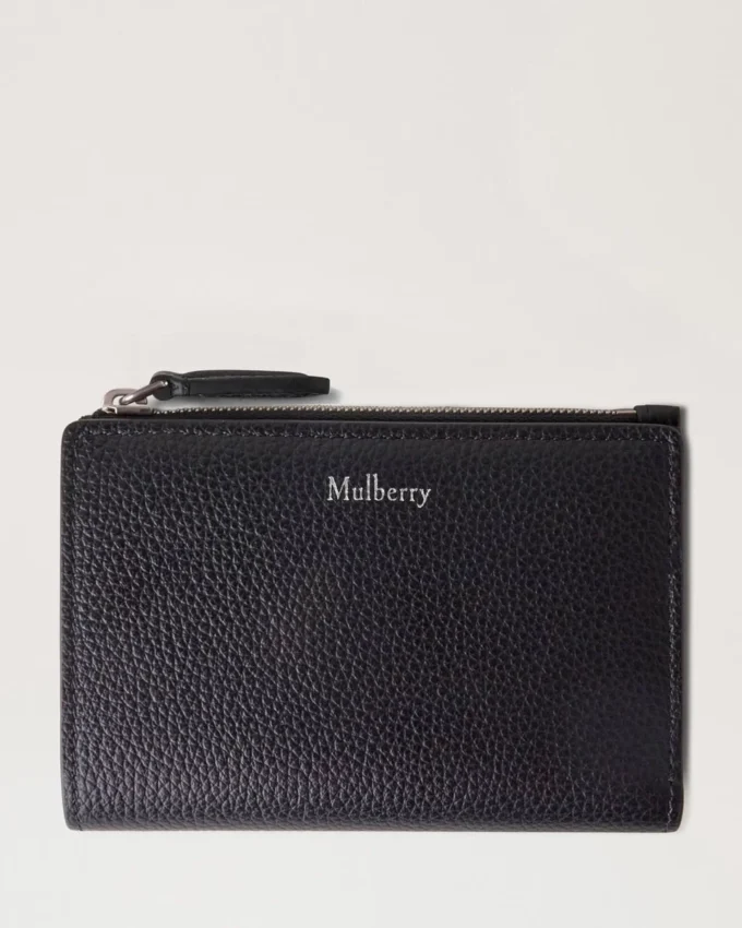 Continental Bifold Zipp-Brieftasche Schwarz Small Classic Grain