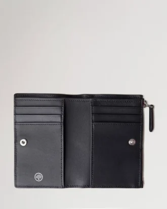 Continental Bifold Zipp-Brieftasche Schwarz Small Classic Grain