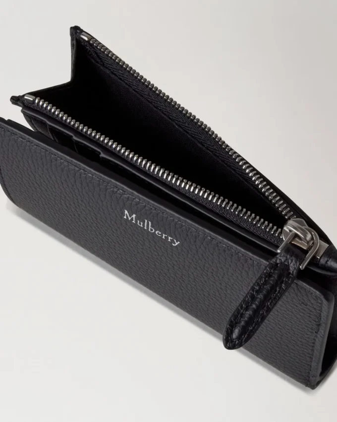 Continental Bifold Zipp-Brieftasche Schwarz Small Classic Grain