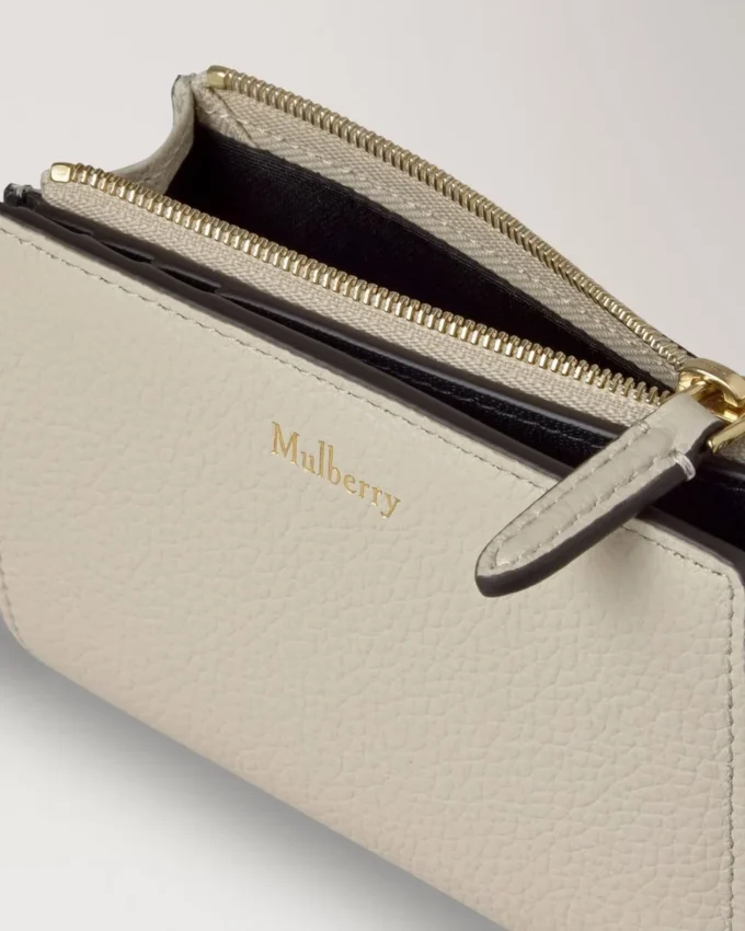Continental Bifold Zipper-Geldbörse Chalk Small Classic Grain Continental Bifold Zipper-Geldbörse Chalk Small Classic Grain