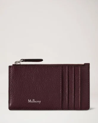 Continental Langer Kartenhalter mit Reißverschluss Black Cherry Small Classic Grain