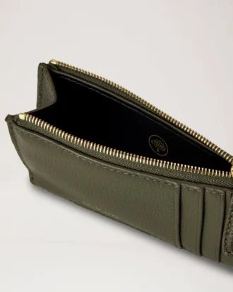 Continental Langer Kartenhalter mit Reißverschluss, Juniper Green, Small Classic Grain