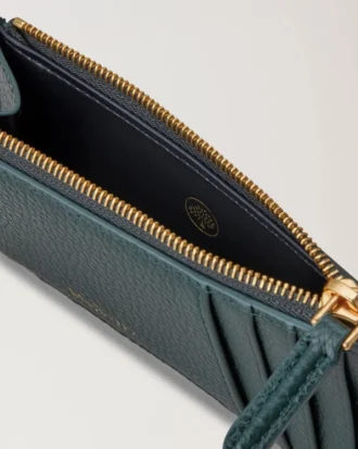 Continental Langes Kartenetui mit Reißverschluss, Mulberry Green, Small Classic Grain