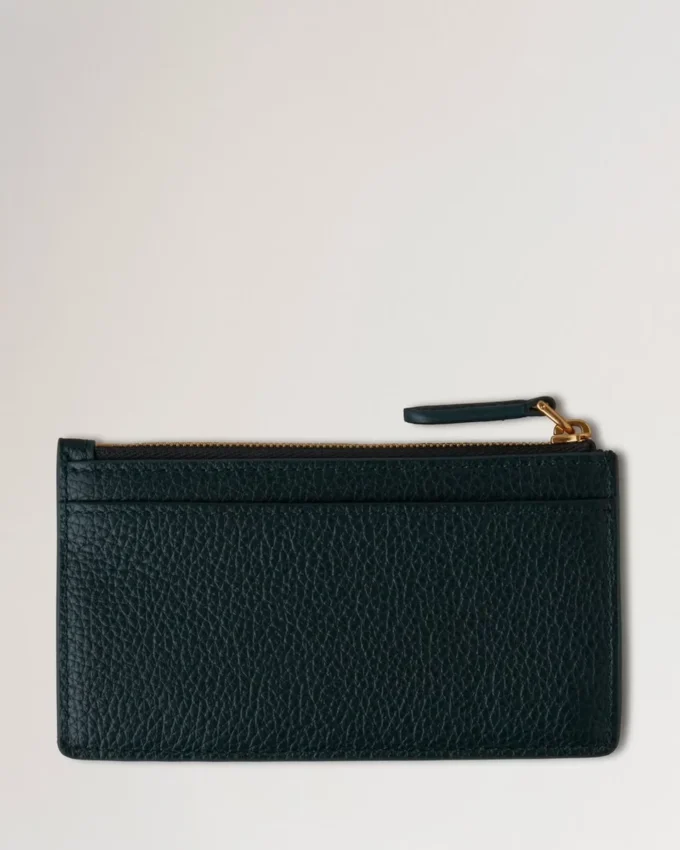 Continental Langes Kartenetui mit Reißverschluss, Mulberry Green, Small Classic Grain