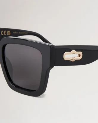 Cora Sonnenbrille Schwarze Bio-Acetat-Sonnenbrille