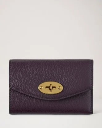 Darley gefaltete Mehrfach-Kartenbrieftasche, tief aubergine, Small Classic Grain
