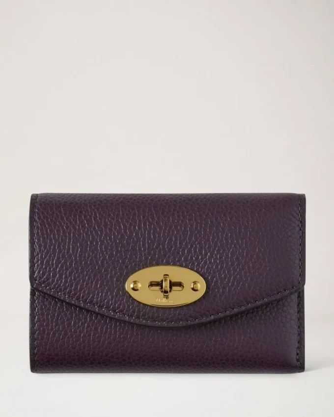 Darley gefaltete Mehrfach-Kartenbrieftasche, tief aubergine, Small Classic Grain