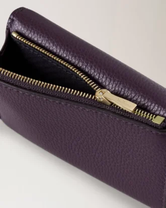 Darley gefaltete Mehrfach-Kartenbrieftasche, tief aubergine, Small Classic Grain