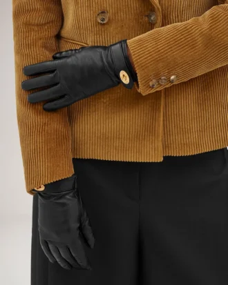 Darley-Handschuhe Schwarzes glattes Nappa-Leder Schals & Mützen Darley-Handschuhe Schwarzes glattes Nappa-Leder Schals & Mützen