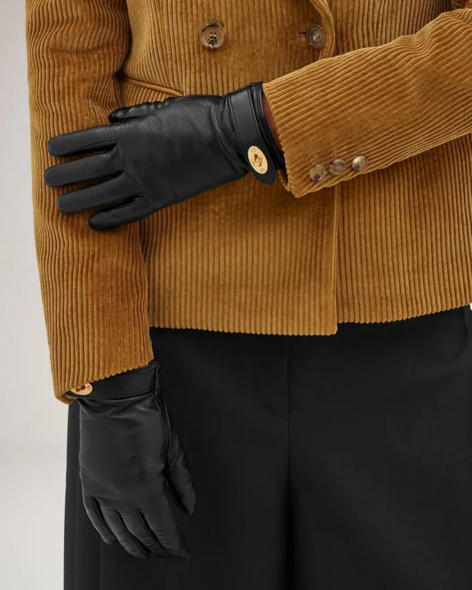 Darley-Handschuhe Schwarzes glattes Nappa-Leder Schals & Mützen Darley-Handschuhe Schwarzes glattes Nappa-Leder Schals & Mützen