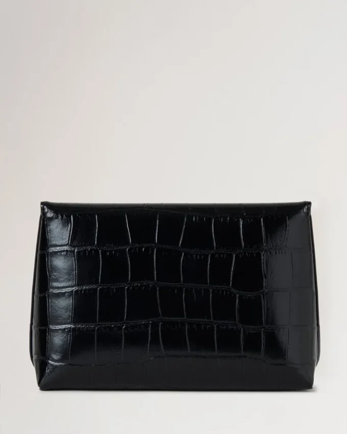 Darley Kosmetiktasche Schwarz Glänzend Small Croc Damen Darley Kosmetiktasche Schwarz Glänzend Small Croc Damen