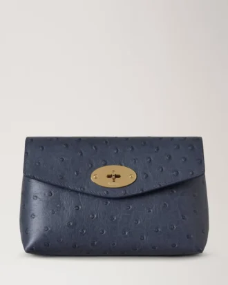 Darley Kosmetiktasche Stormy Blue Straußenleder Damen