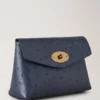 Darley Kosmetiktasche Stormy Blue Straußenleder Damen Darley Kosmetiktasche Stormy Blue Straußenleder Damen