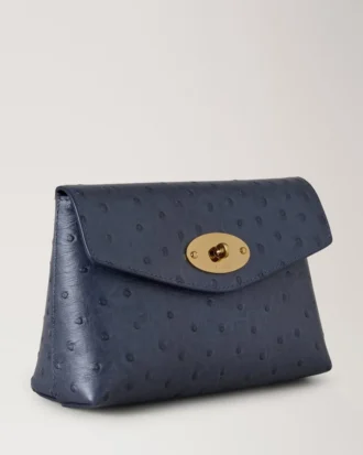 Darley Kosmetiktasche Stormy Blue Straußenleder Damen