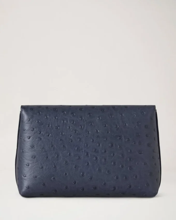 Darley Kosmetiktasche Stormy Blue Straußenleder Damen Darley Kosmetiktasche Stormy Blue Straußenleder Damen
