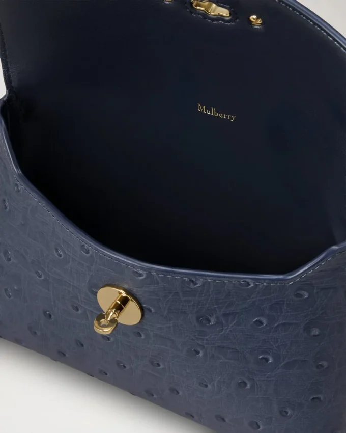 Darley Kosmetiktasche Stormy Blue Straußenleder Damen Darley Kosmetiktasche Stormy Blue Straußenleder Damen