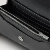 Druckknopf-Geldbörse aus schwarzem Hochglanzleder – Geschenke für Sie Druckknopf-Geldbörse aus schwarzem Hochglanzleder – Geschenke für Sie