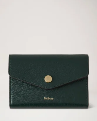 Druckknopf-Geldbörse Mulberry Green Small Classic Grain