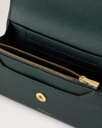 Druckknopf-Geldbörse Mulberry Green Small Classic Grain