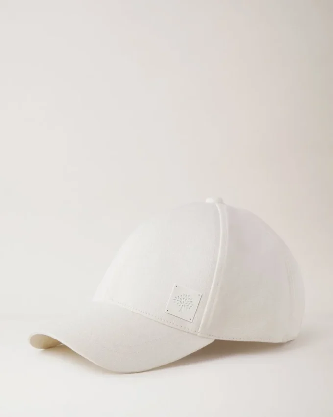 Einfarbige Baseballkappe aus ecrufarbener Baumwolle für Herren Einfarbige Baseballkappe aus ecrufarbener Baumwolle für Herren