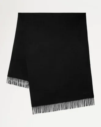 Einfarbiger Merinowollschal Schwarz Merinowolle Damen Einfarbiger Merinowollschal Schwarz Merinowolle Damen