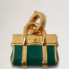 Emaille-Bayswater-Anhänger Malachit & Gold, Materialmix Emaille-Bayswater-Anhänger Malachit & Gold, Materialmix