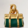 Emaille-Bayswater-Anhänger Malachit & Gold, Materialmix Emaille-Bayswater-Anhänger Malachit & Gold, Materialmix