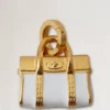 Emaille-Bayswater-Anhänger, weiß und gold, Materialmix