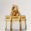 Emaille-Bayswater-Anhänger, weiß und gold, Materialmix