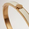 Emailliertes Armband mit Mulberry-Motiv, Eierschalenfarbe, Materialmix