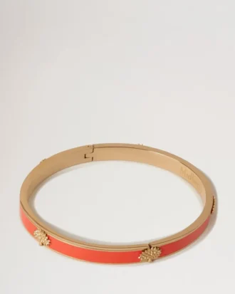Emailliertes Armband mit Mulberry-Motiv, korallenorange, Materialmix Emailliertes Armband mit Mulberry-Motiv, korallenorange, Materialmix