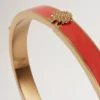 Emailliertes Armband mit Mulberry-Motiv, korallenorange, Materialmix