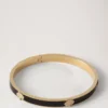 Emailliertes Armband mit Mulberry-Motiv Schwarzer Edelstahl & Emaille
