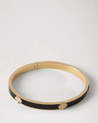 Emailliertes Armband mit Mulberry-Motiv Schwarzer Edelstahl & Emaille Emailliertes Armband mit Mulberry-Motiv Schwarzer Edelstahl & Emaille