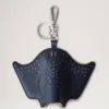 Etui-Schlüsselanhänger – Mantarochen Oxfordblau, klein, klassisches Narbenbild