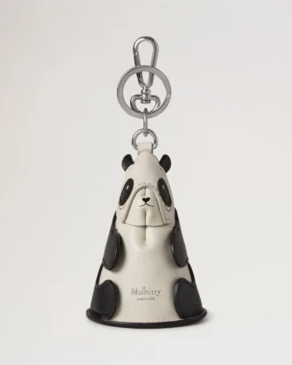 Etui-Schlüsselanhänger – Panda Schwarz & Eierschalenfarben, klein, klassisches Narbenbild Etui-Schlüsselanhänger – Panda Schwarz & Eierschalenfarben, klein, klassisches Narbenbild