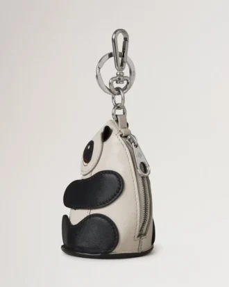 Etui-Schlüsselanhänger – Panda Schwarz & Eierschalenfarben, klein, klassisches Narbenbild Etui-Schlüsselanhänger – Panda Schwarz & Eierschalenfarben, klein, klassisches Narbenbild
