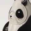 Etui-Schlüsselanhänger – Panda Schwarz & Eierschalenfarben, klein, klassisches Narbenbild