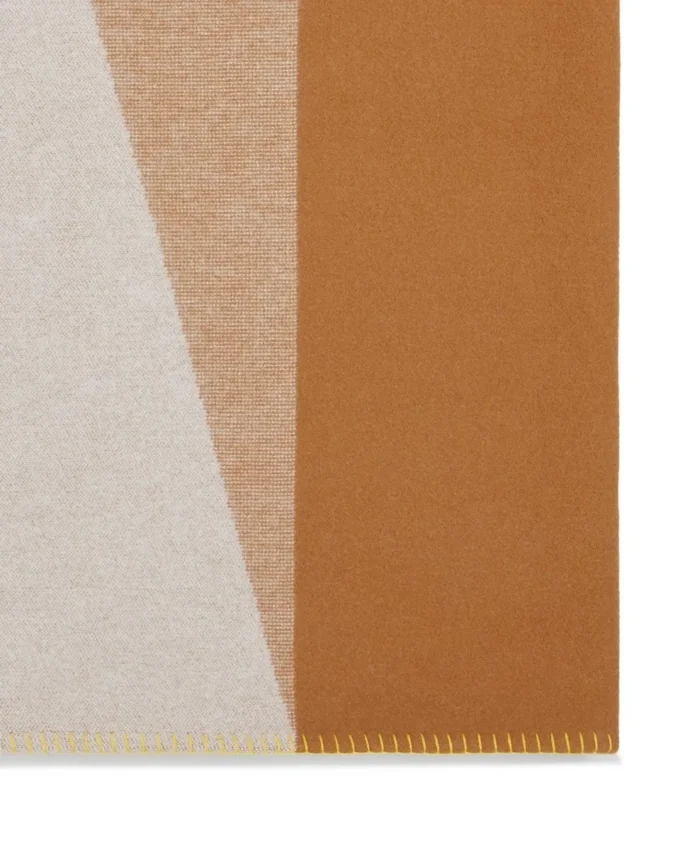 Farbblock-Decke Teak & Creme Lammwolle Damen Farbblock-Decke Teak & Creme Lammwolle Damen