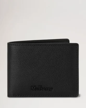 Farringdon Compact Bifold Wallet Schwarz Small Pebble Grain