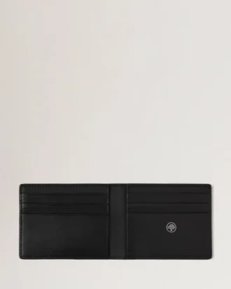 Farringdon Compact Bifold Wallet Schwarz Small Pebble Grain