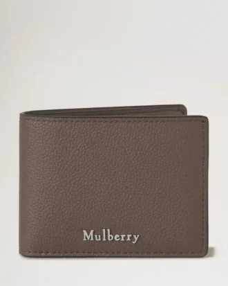 Farringdon Compact Bifold Wallet Taupe Brown Small Pebble Grain