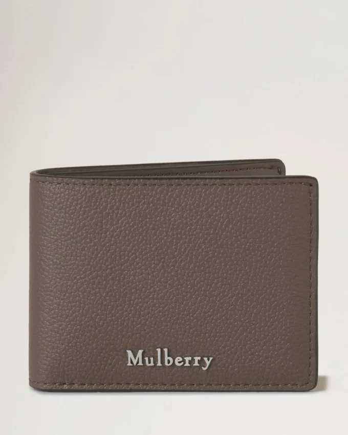 Farringdon Compact Bifold Wallet Taupe Brown Small Pebble Grain Farringdon Compact Bifold Wallet Taupe Brown Small Pebble Grain