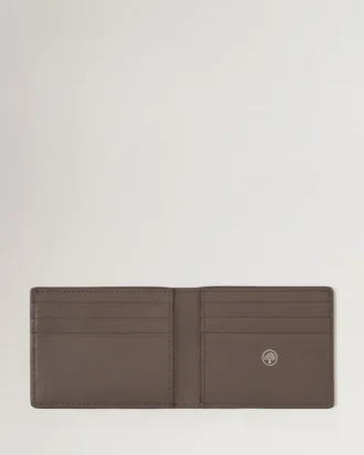 Farringdon Compact Bifold Wallet Taupe Brown Small Pebble Grain