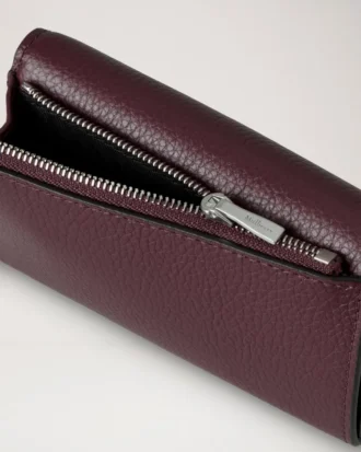 Gefaltete Mehrfach-Kartenbrieftasche Black Cherry Small Classic Grain