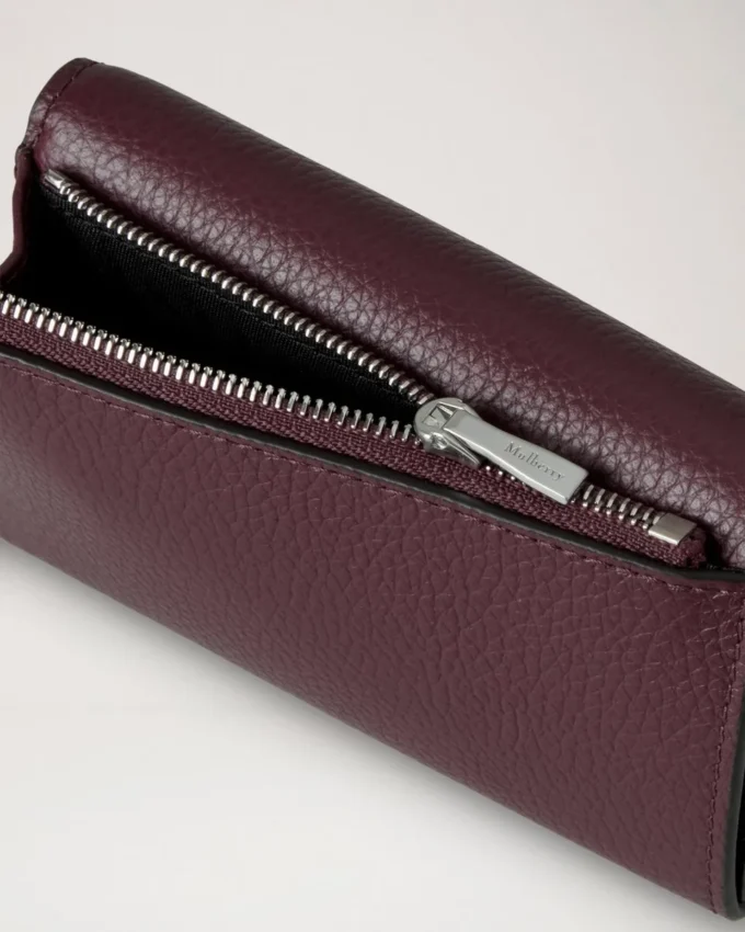 Gefaltete Mehrfach-Kartenbrieftasche Black Cherry Small Classic Grain Gefaltete Mehrfach-Kartenbrieftasche Black Cherry Small Classic Grain