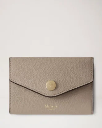 Gefaltete Mehrfach-Kartenbrieftasche Kaschmir Taupe Kleine klassische Narbung