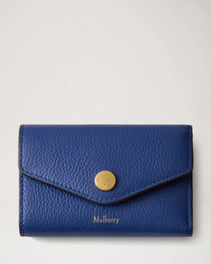 Gefaltete Mehrfach-Kartenbrieftasche Pigmentblau Klein Klassische Narbung