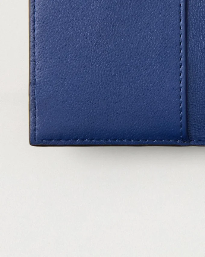 Gefaltete Mehrfach-Kartenbrieftasche Pigmentblau Klein Klassische Narbung